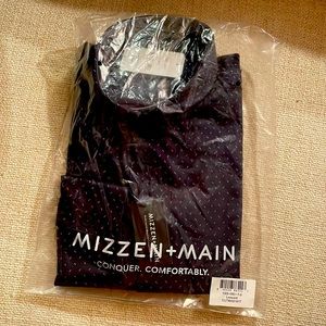 Mizzen & Main Leeward Dress Shirt in Navy with Pink Dots - Small Trim NWT